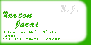 marton jarai business card